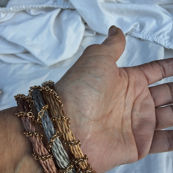 Tricolor Wire Wrapped chain branch bracelets - Picture 10 of 15